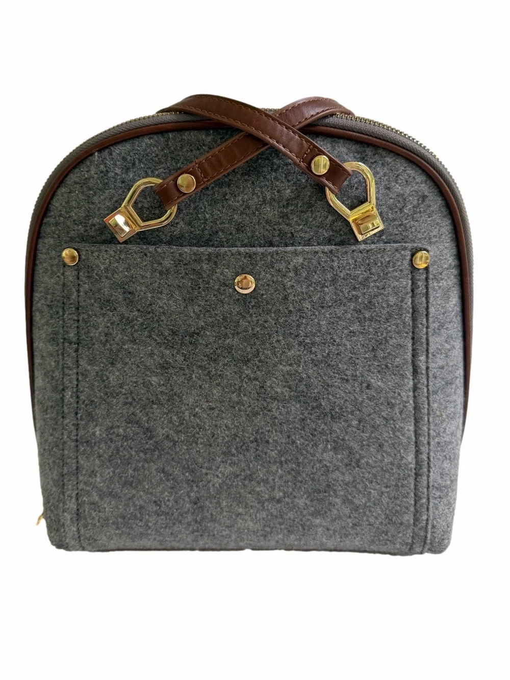 MMS Miztique The Daisy Felt Convertible Backpack Gray Excellent Condition